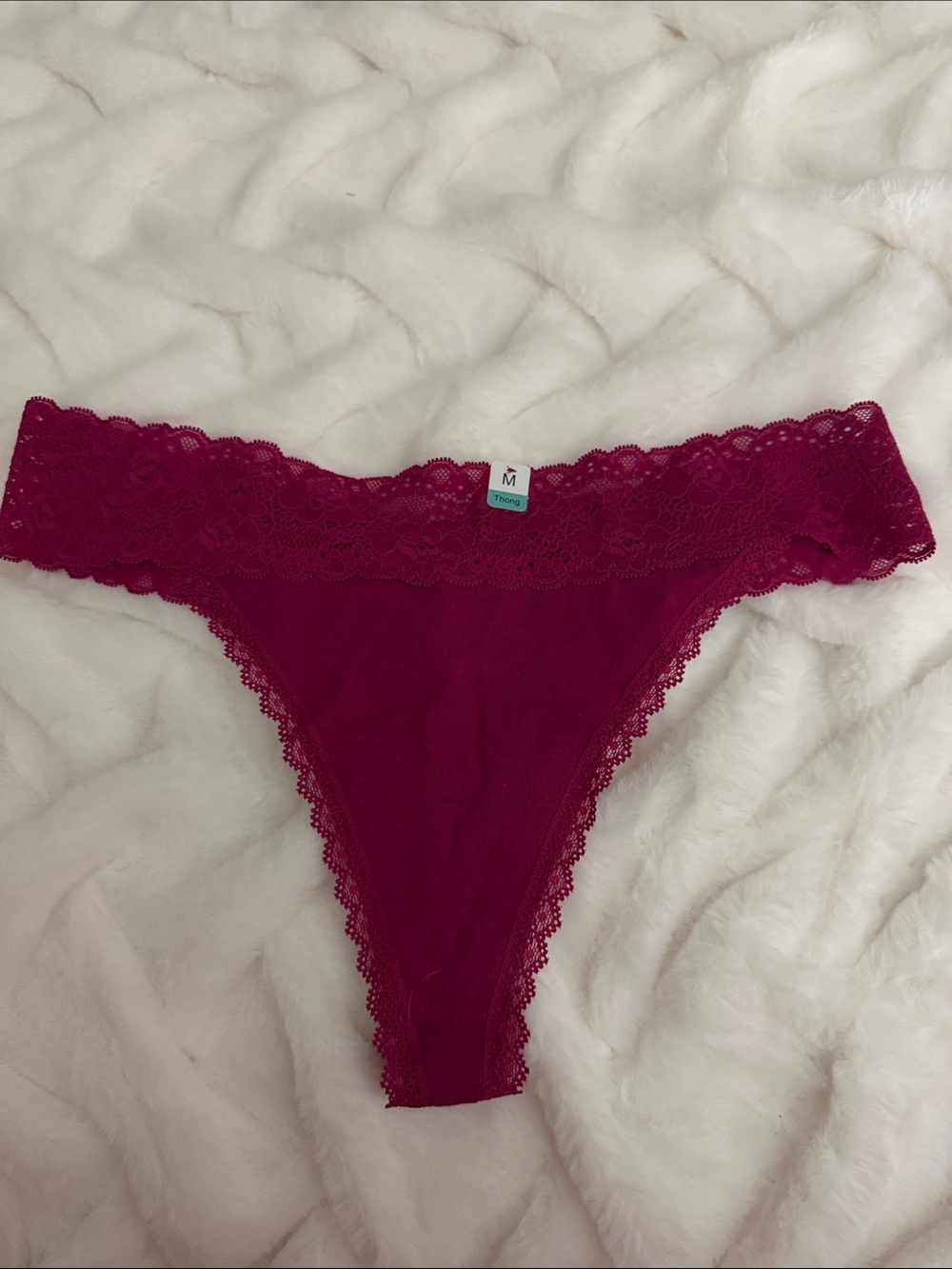 Maurices Magenta Lace Thong Panty